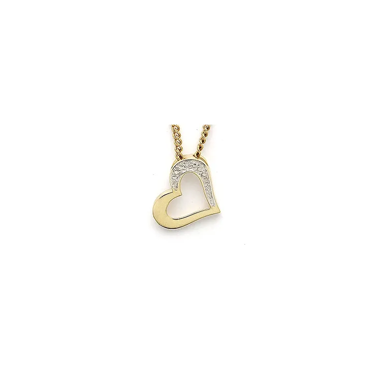 hjerteanheng i 8 karat gull 0,004 ct