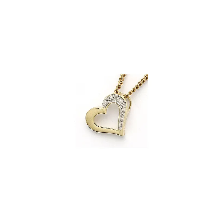 hjerteanheng i 8 karat gull 0,004 ct