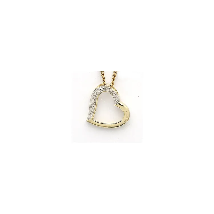 hjerte anheng i 8 karat gull 0,009 ct