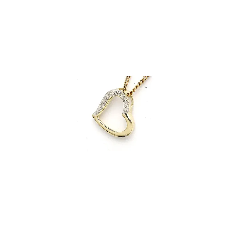 hjerte anheng i 8 karat gull 0,009 ct