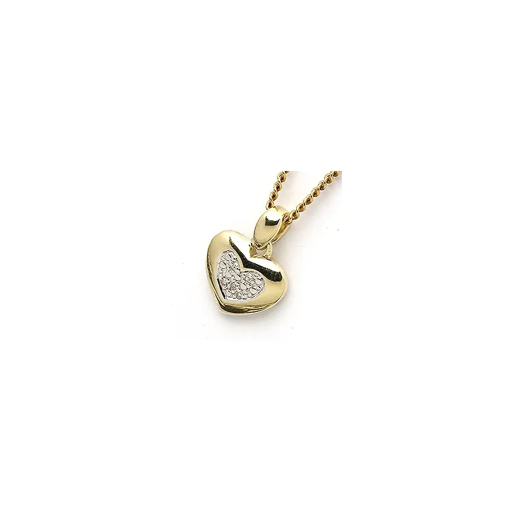 gull hjerteanheng i 8 karat gull 0,025 ct
