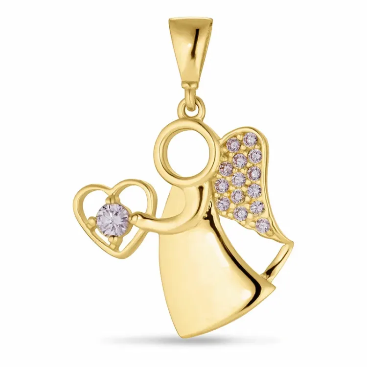 engel zirkon anheng i 9 karat gull - Gold Collection