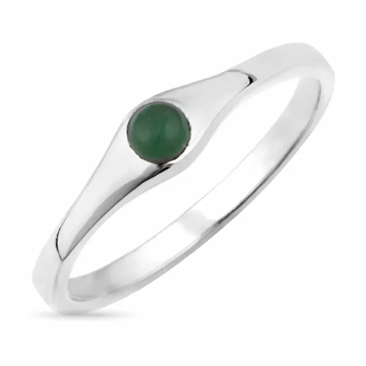 jadestein ring i sølv - Loom Stones