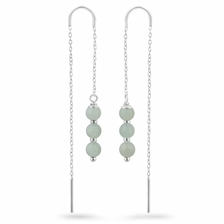 amasonitt kjedeøreringer i sølv - Loom Stones