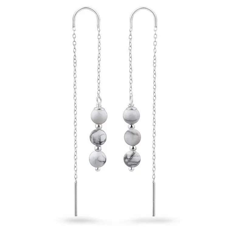 howlite kjedeøreringer i sølv