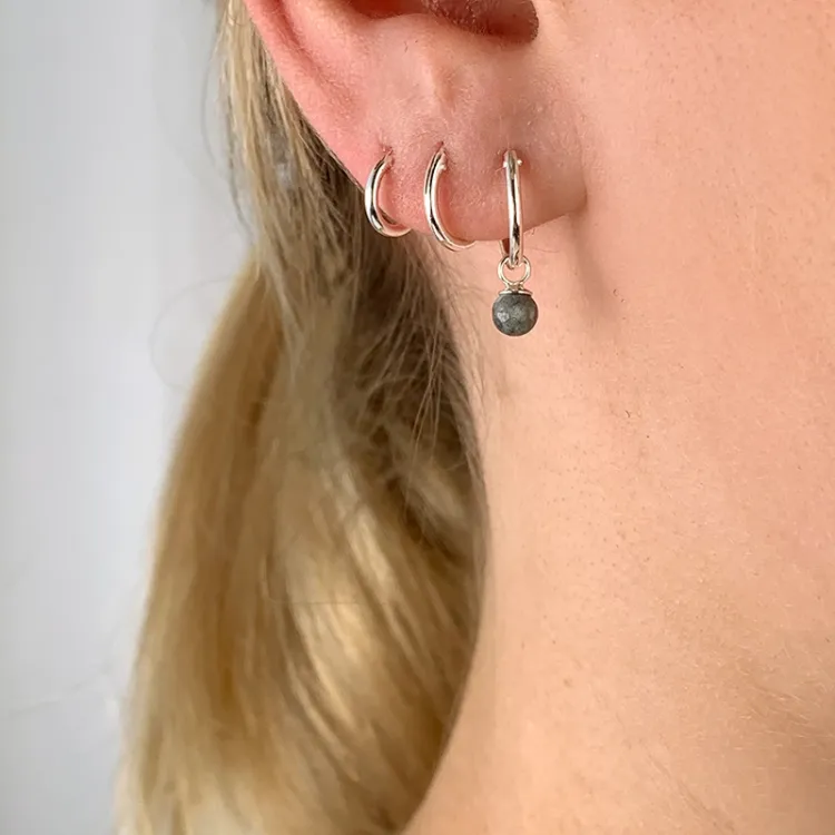 12 mm howlite creol i sølv