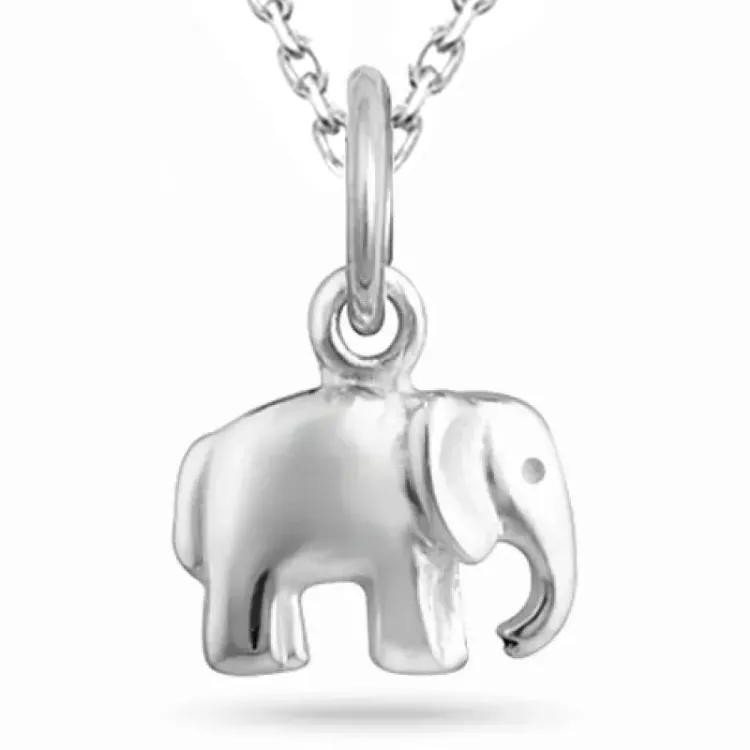 elefant halskjede i sølv med anheng i sølv