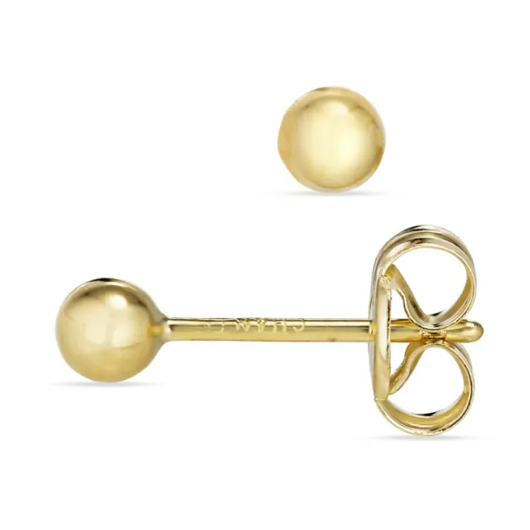 3 mm kule ørestikker i 9 karat gull - Gold Collection