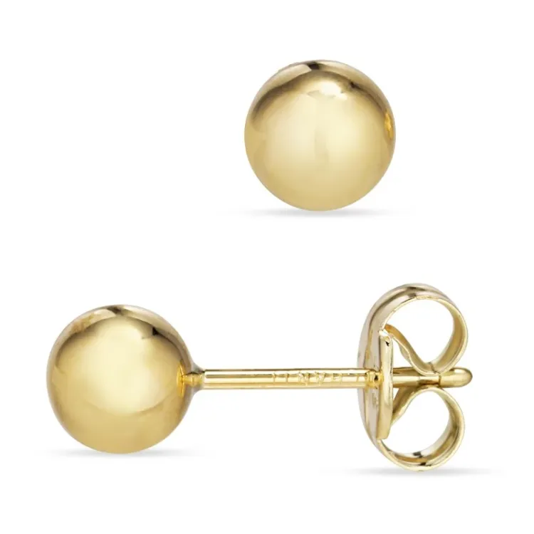 5 mm kule ørestikker i 9 karat gull - Gold Collection