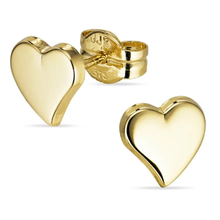 hjerte ørestikker i 9 karat gull - Gold Collection