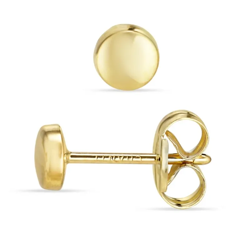 4 mm runde ørestikker i 9 karat gull - Gold Collection