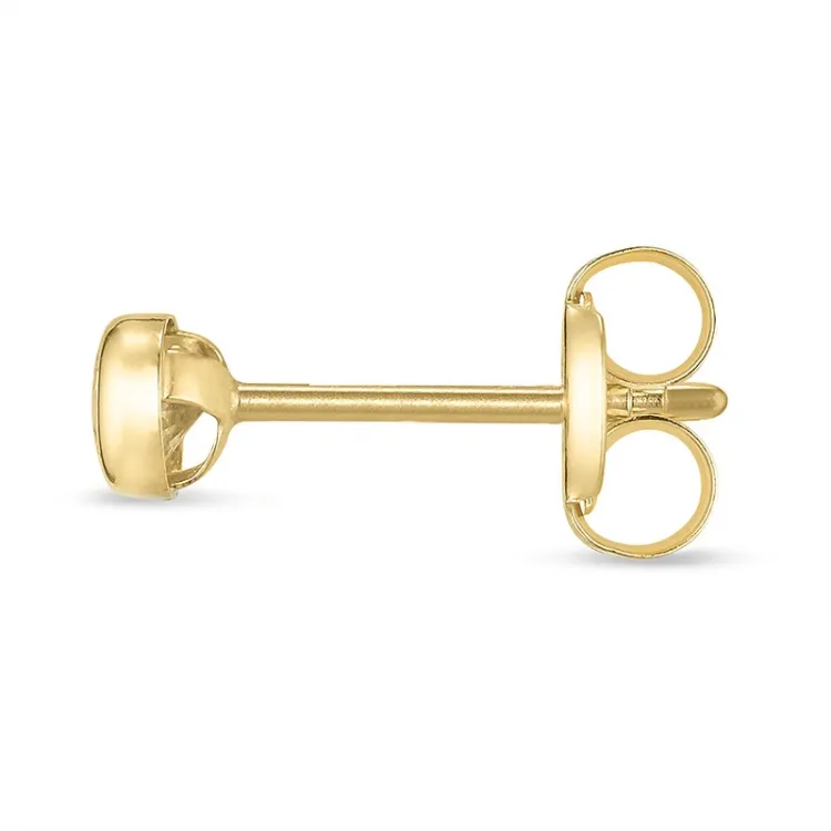 1/2 par 3 mm øredobber i 9 karat gull med zirkon - Gold Collection
