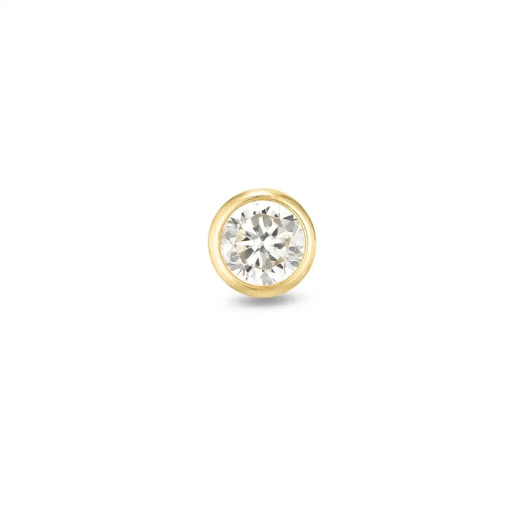 1/2 par 2,5 mm øredobber i 9 karat gull med zirkon - Gold Collection
