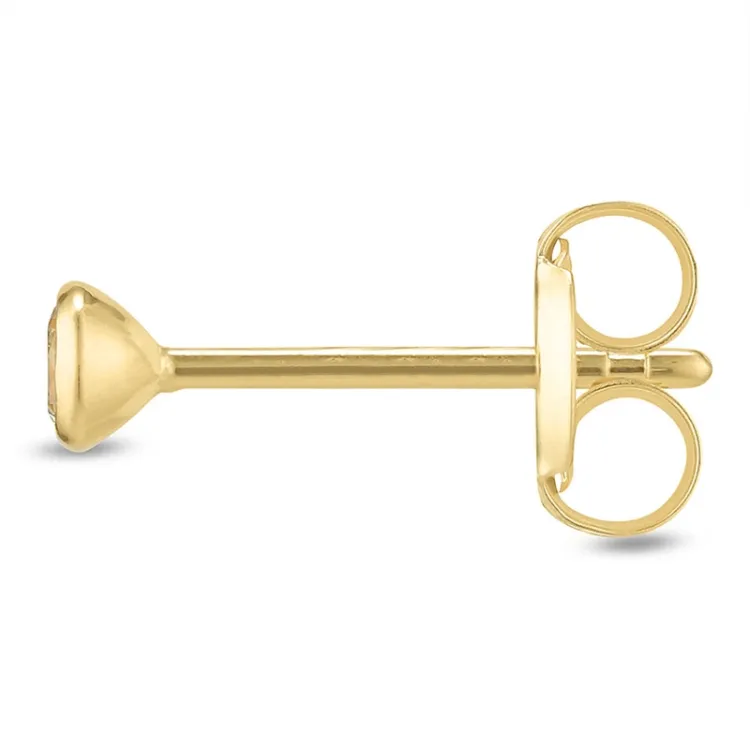 1/2 par 2,5 mm øredobber i 9 karat gull med zirkon - Gold Collection
