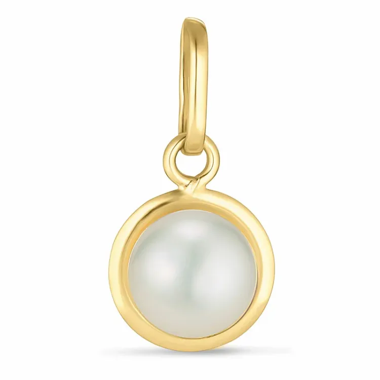 6 mm perle anheng i 9 karat gull - Gold Collection