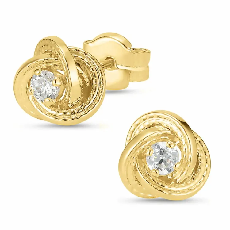 zirkon ørestikker i 9 karat gull med zirkon - Gold Collection