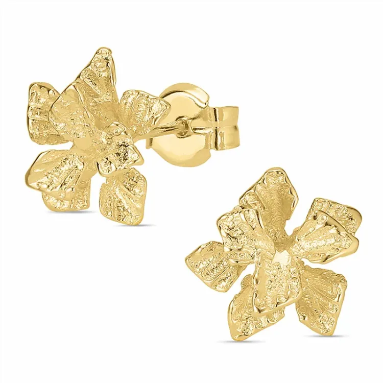 blomst ørestikker i 9 karat gull - Gold Collection
