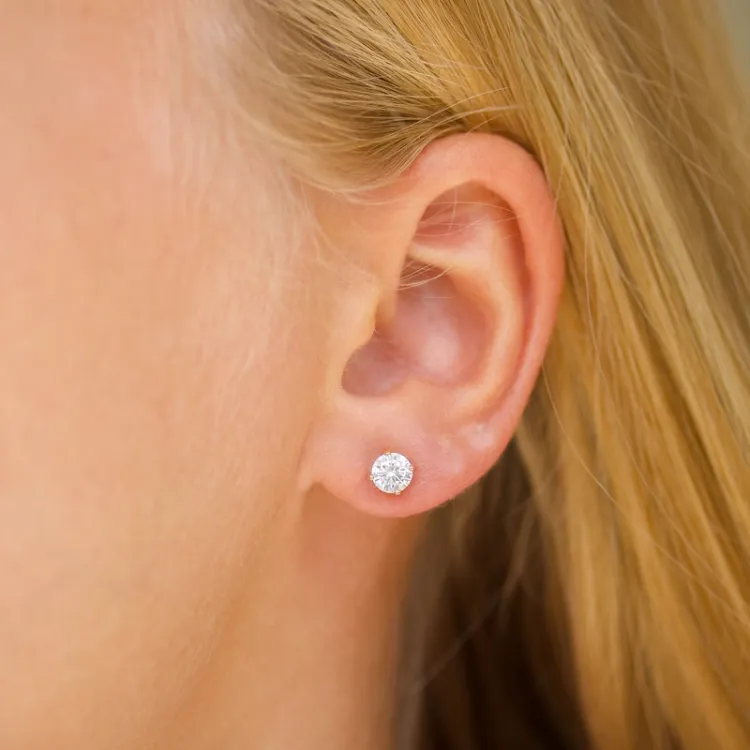 5 mm zirkon ørestikker i 9 karat gull med zirkon - Gold Collection