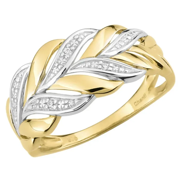 ring i 9 karat gull med rhodium - Gold Collection