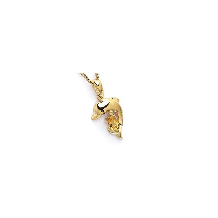 Delfin anheng i 9 karat gull