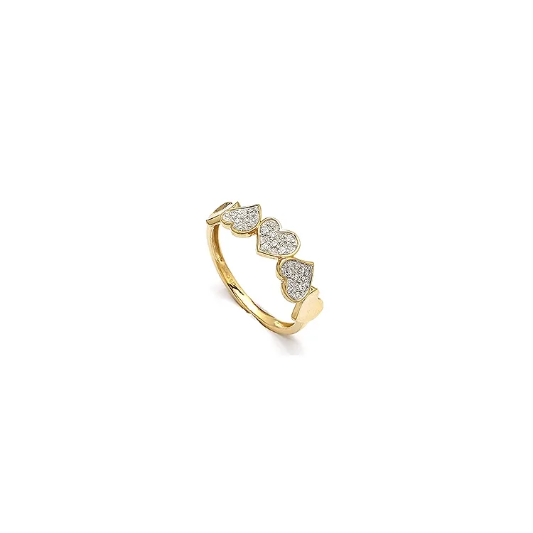 hjerte ring i 9 karat gull