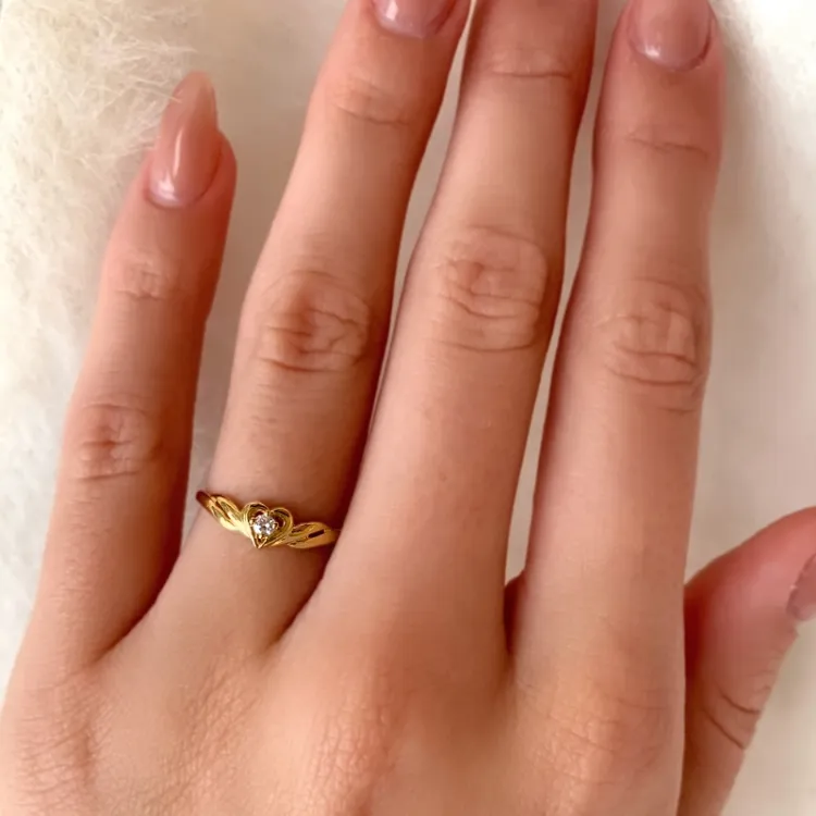 hjerte ring i 9 karat gull - Gold Collection