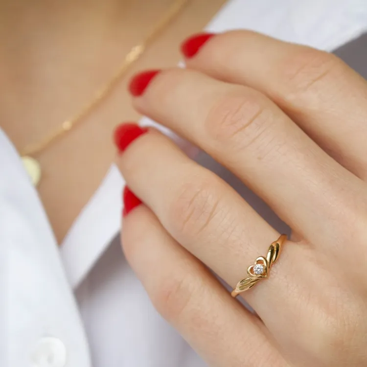 hjerte ring i 9 karat gull - Gold Collection