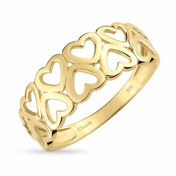 hjerte ring i 9 karat gull - Gold Collection