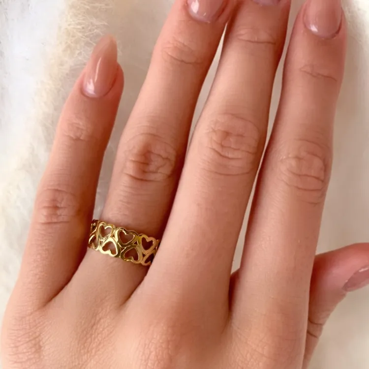hjerte ring i 9 karat gull - Gold Collection