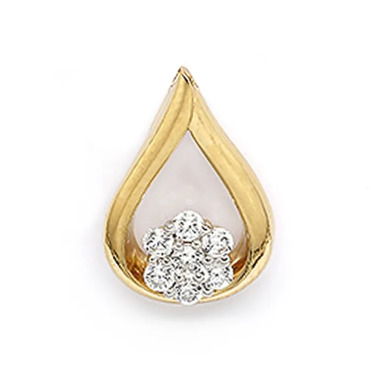 dråpe anheng i 9 karat gull med rhodium