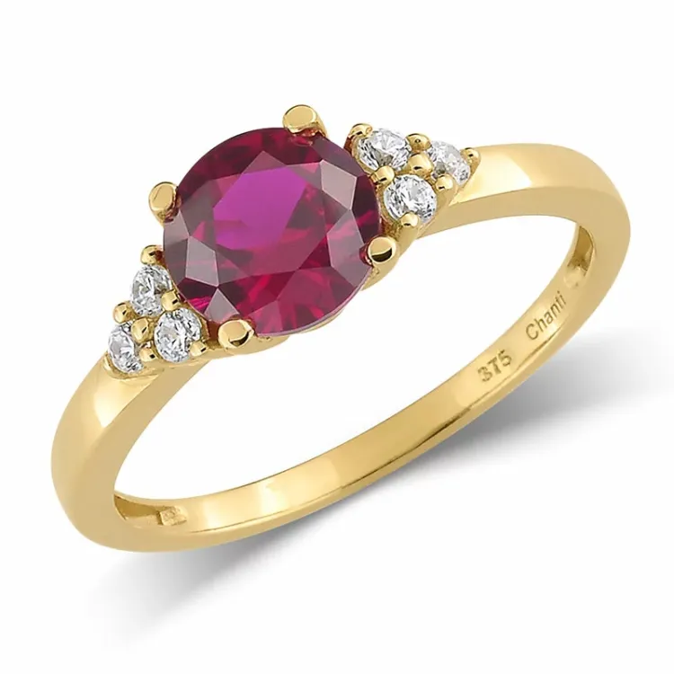 rød rubin ring i 9 karat gull - Gold Collection