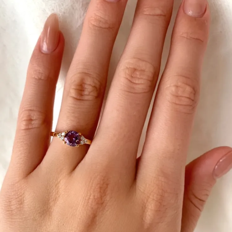 ametyst ring i 9 karat gull - Gold Collection