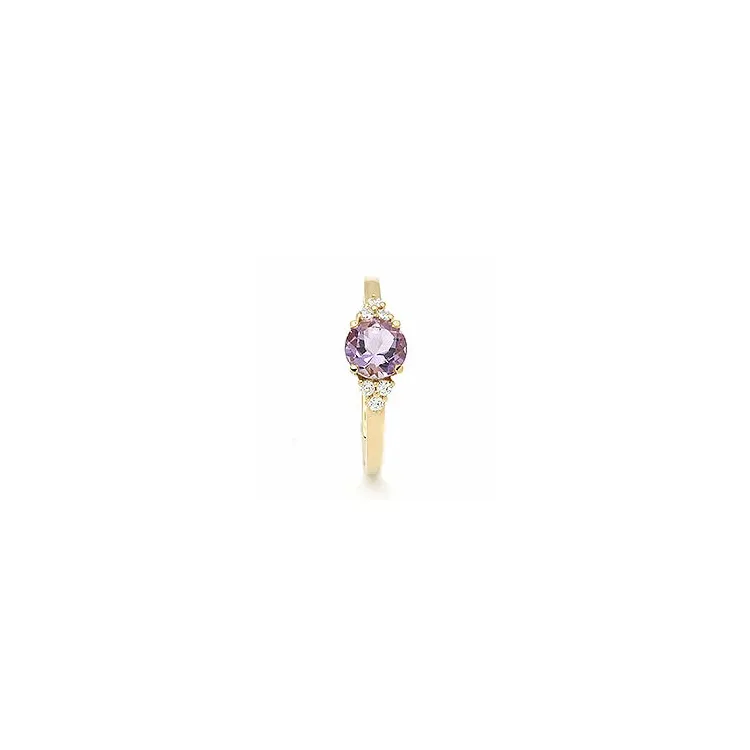 abstrakt lilla ametyst ring i 9 karat gull