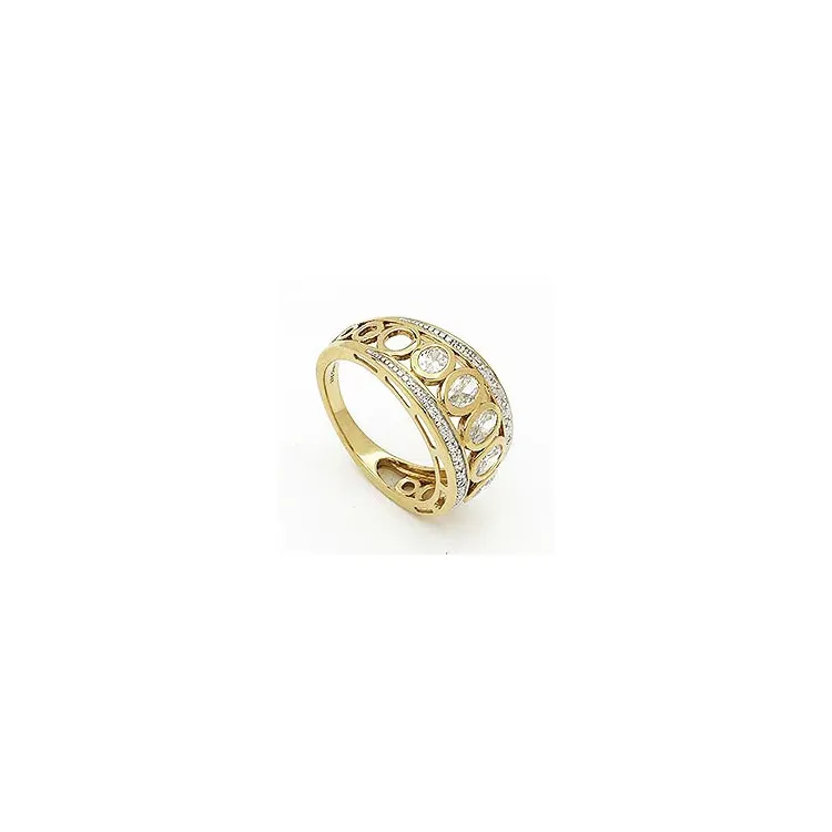 Stor hvit zirkon ring i 9 karat gull