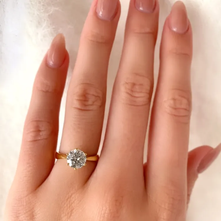 gullring solitairering i 9 karat gull - Gold Collection