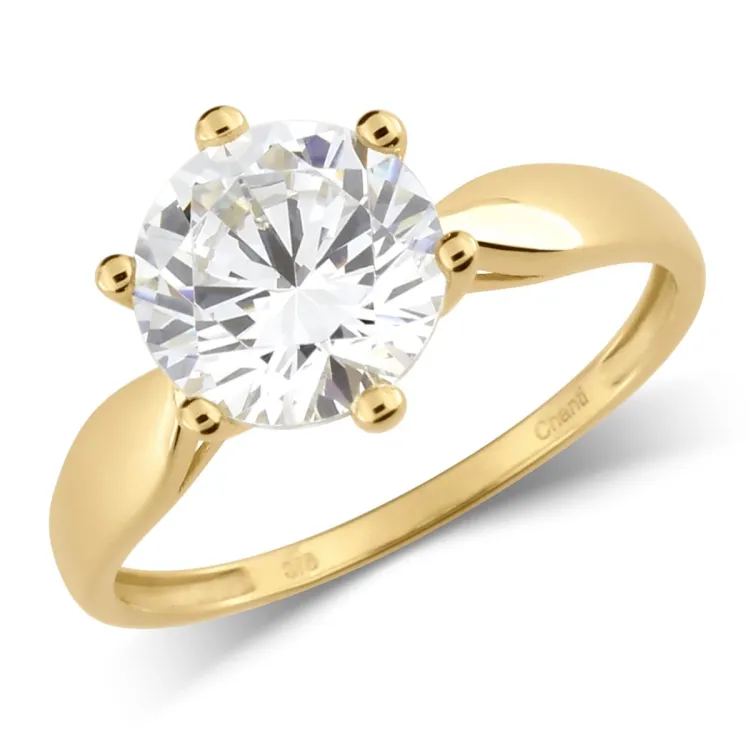 zirkon solitairering i 8 karat - Gold Collection