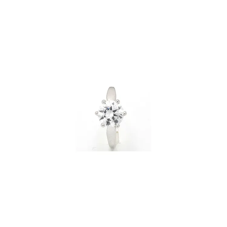 Stor zirkon solitairering i 8 karat hvitt
