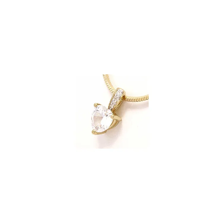 hjerte anheng i 9 karat gull med rhodium