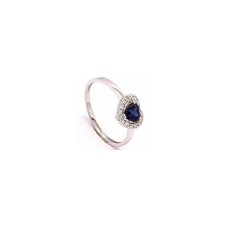 Hjerte ring i 8 karat hvitt