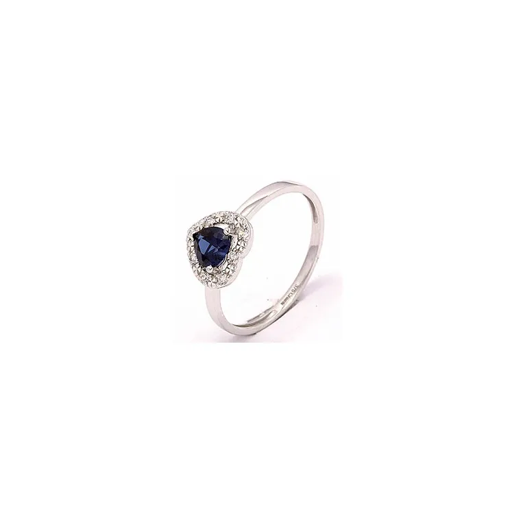 Hjerte ring i 8 karat hvitt