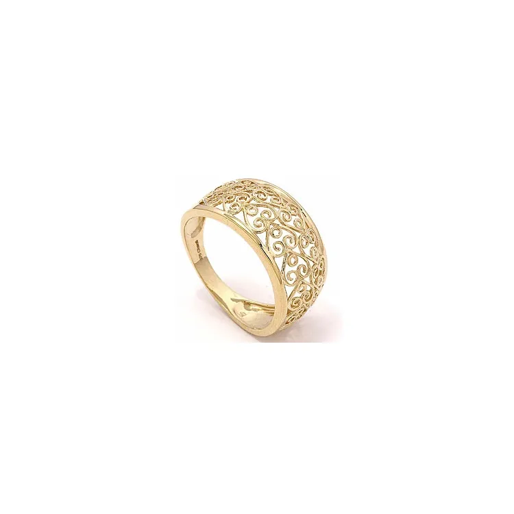 Bred hjerte ring i 8 karat