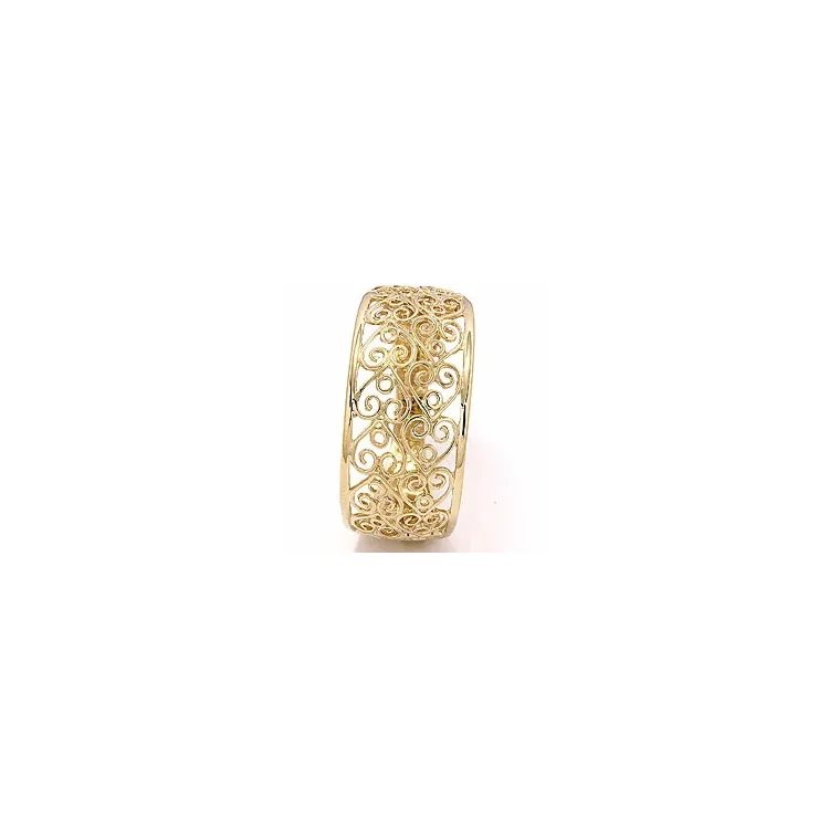 Bred hjerte ring i 8 karat