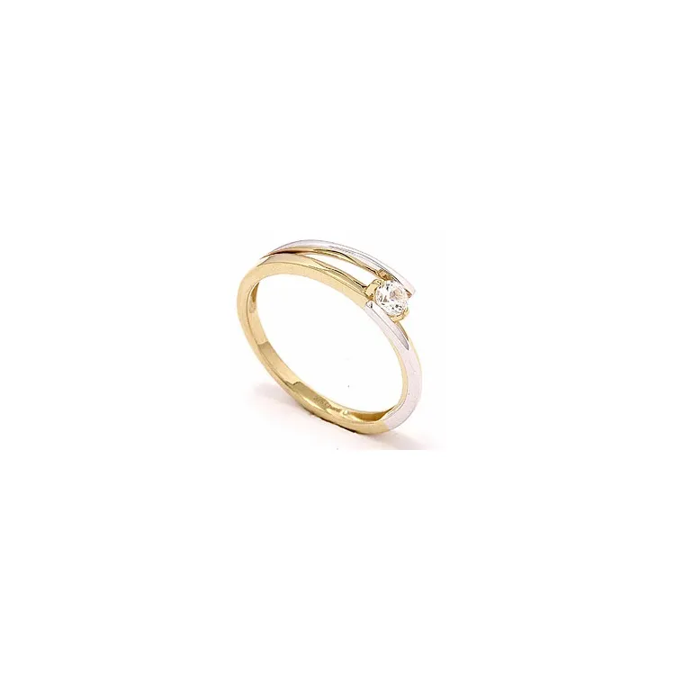 Ekte ring i 9 karat gull og hvitt gull