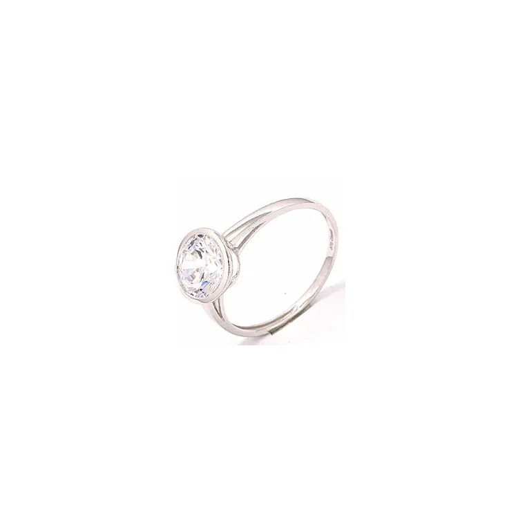 Rund ring i 9 karat hvitt gull
