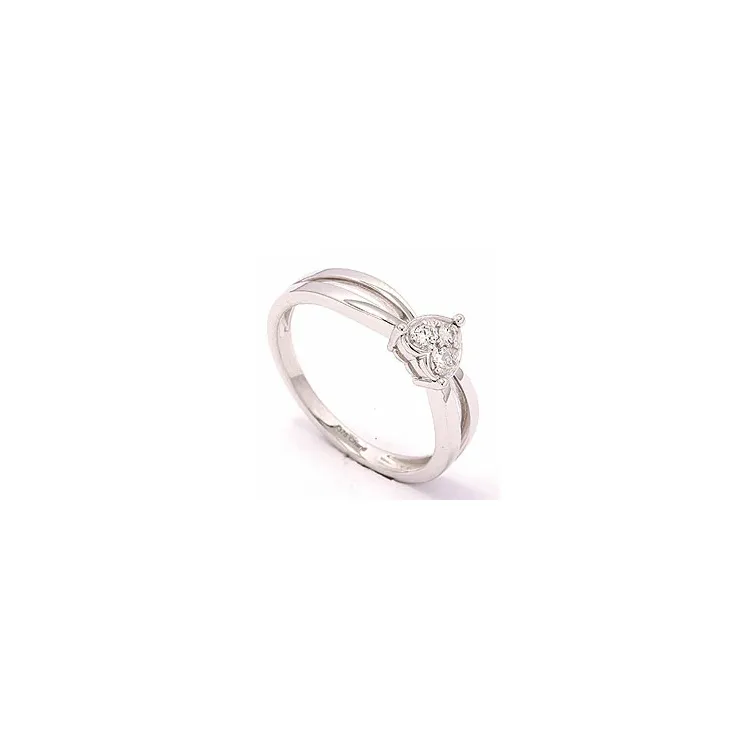 Hjerte ring i 8 karat hvitt