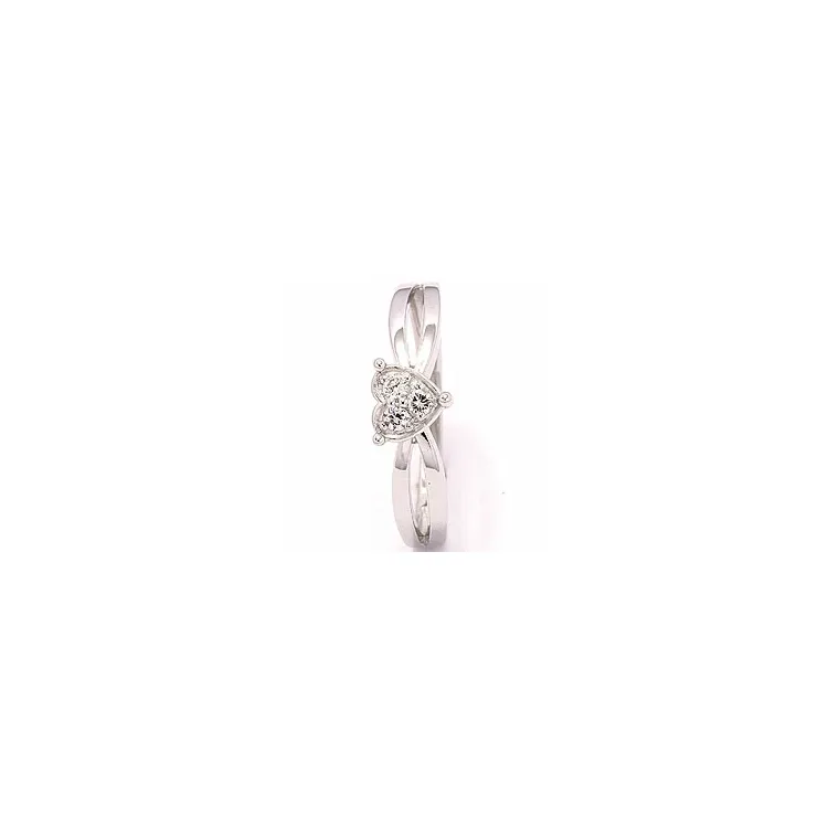 Hjerte ring i 8 karat hvitt