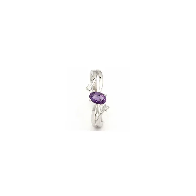 Ametyst ring i 8 karat hvitt