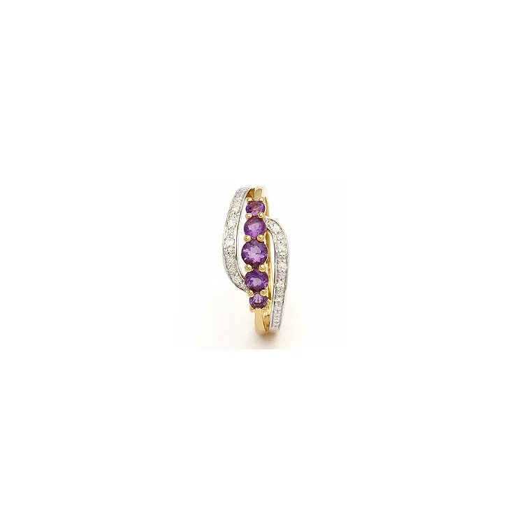Gullringer: ametyst ring i 9 karat gull