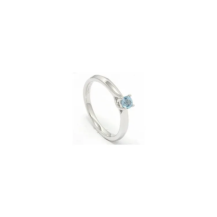topas ring i 14 karat hvitt gull 0,25 ct