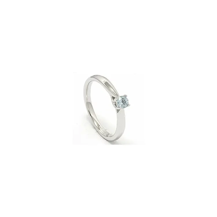 akvamarin ring i 14 karat hvitt gull 0,25 ct